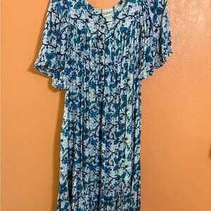 Blue and White Vintage Maxi Dress